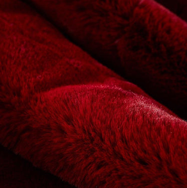 Red Chinchilla Faux Fur Throw Blanket